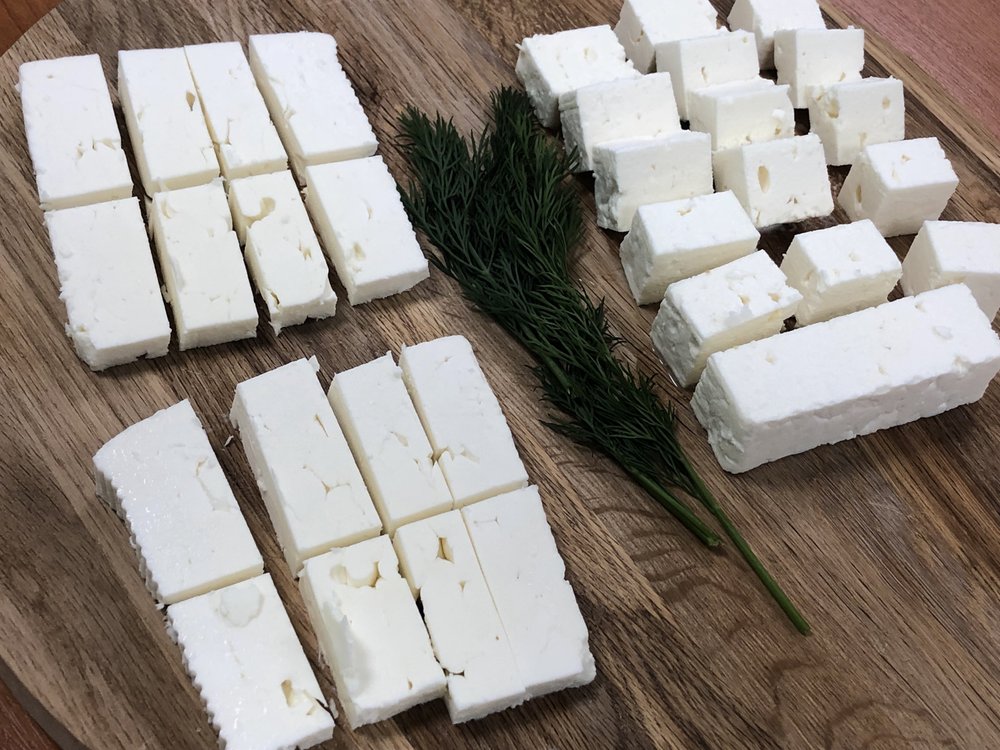 Feta cheese and fresh herbs